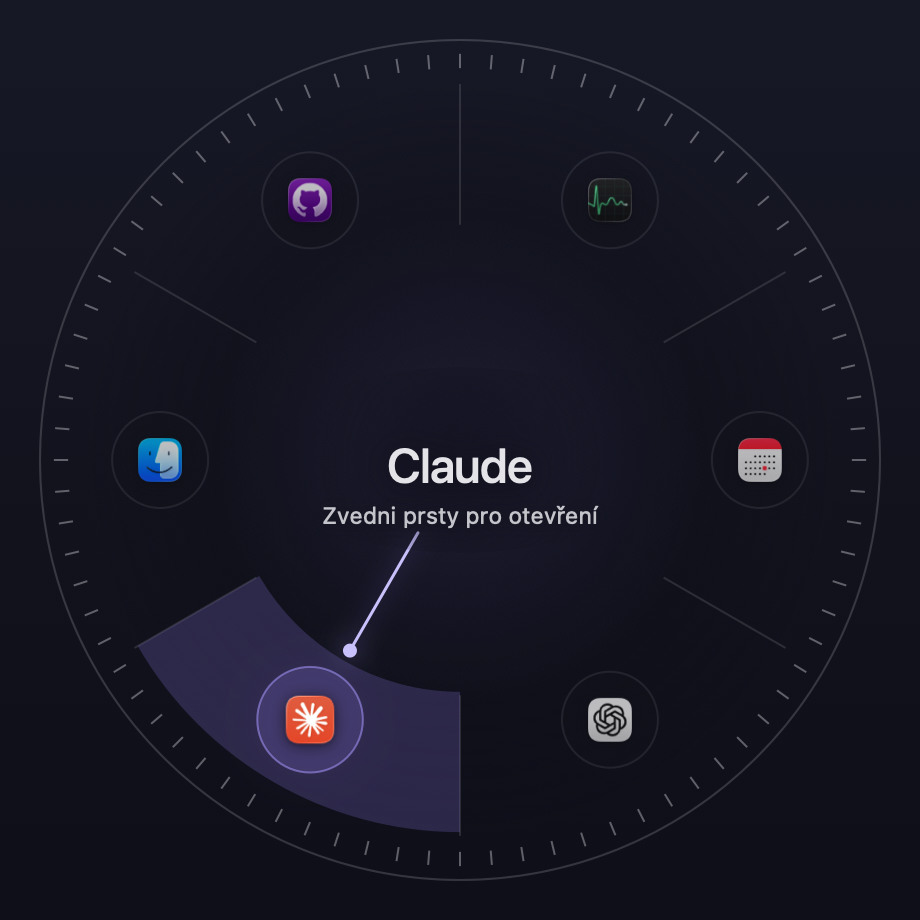 Full circle look: icons all the way around, the name in the middle
